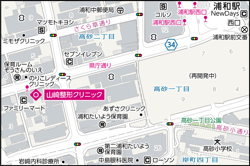 山崎整形クリニックの地図