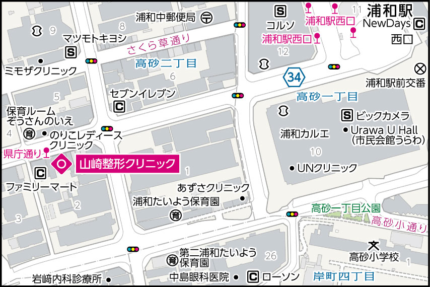 山崎整形クリニックの地図