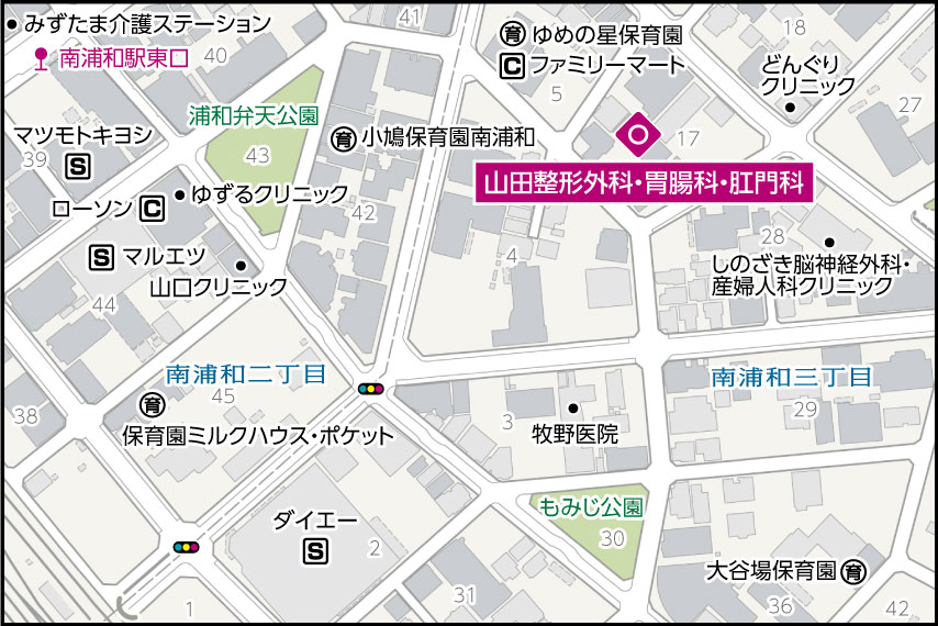 山田整形外科・胃腸科・肛門科の地図