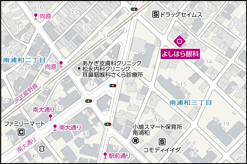 よしはら眼科の地図