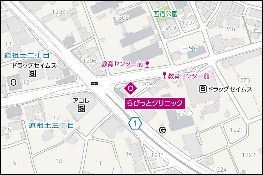 らびっとクリニックの地図