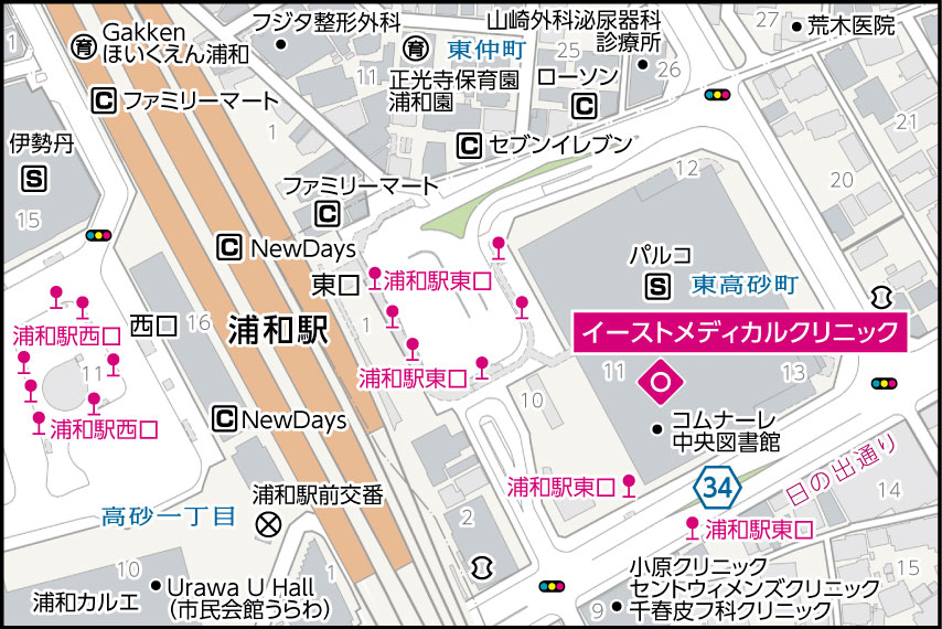 イーストメディカルクリニックの地図