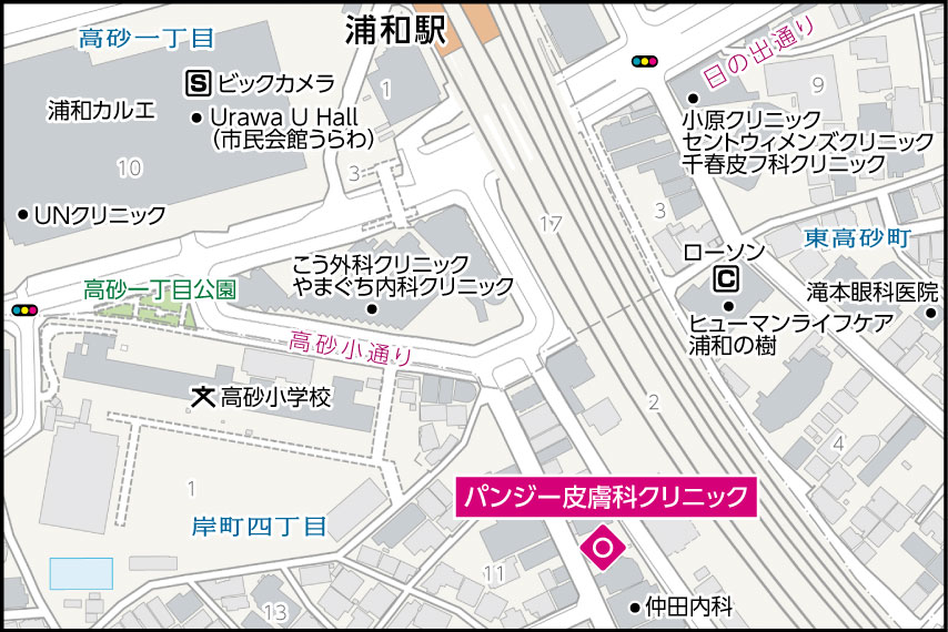 パンジー皮膚科クリニックの地図