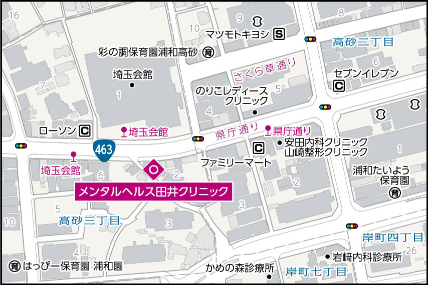 メンタルヘルス田井クリニックの地図