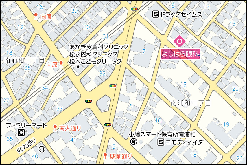 よしはら眼科の地図