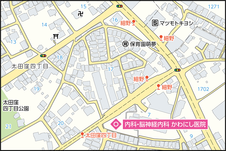 内科・脳神経内科かわにし医院の地図
