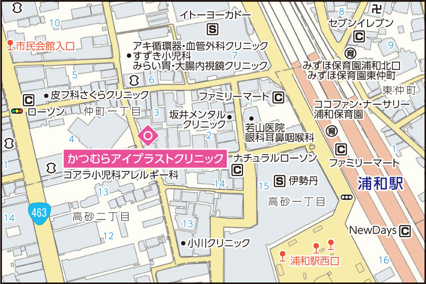 かつむらアイプラストクリニックの地図