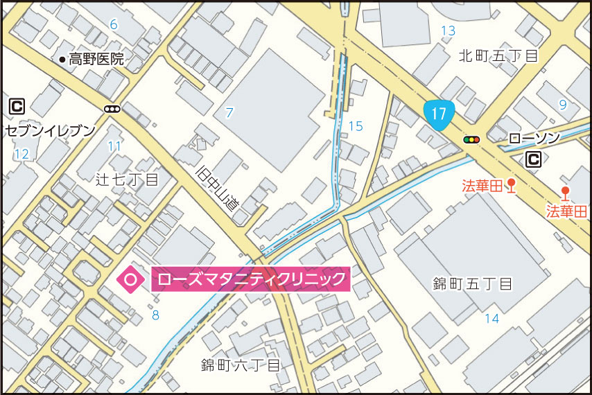 ローズマタニティクリニックの地図