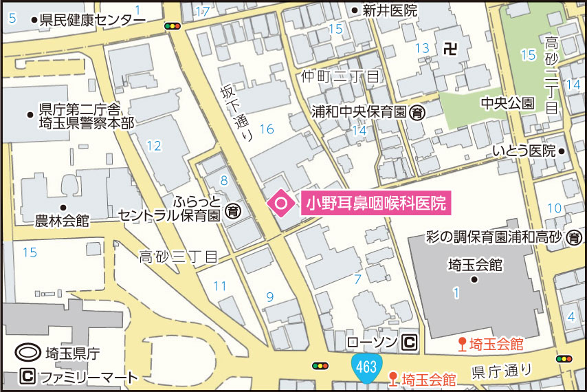 小野耳鼻咽喉科医院の地図