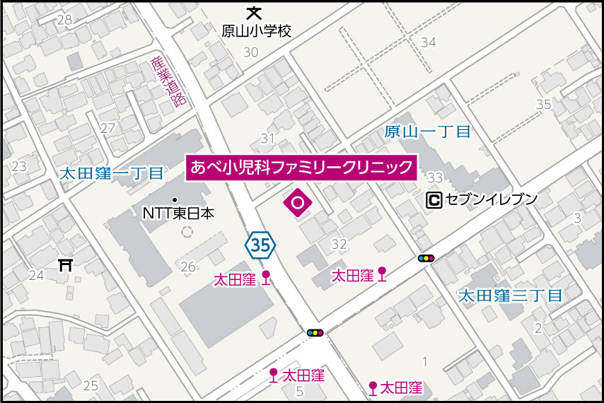 あべ小児科ファミリークリニックの地図