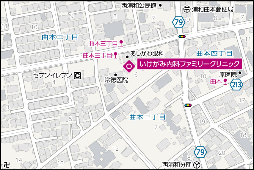 いけがみ内科ファミリークリニックの地図