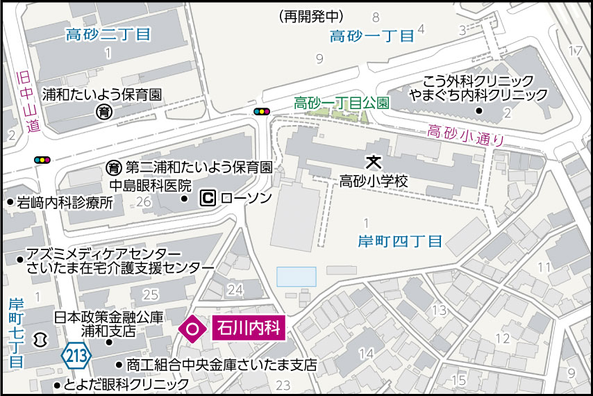 石川内科の地図