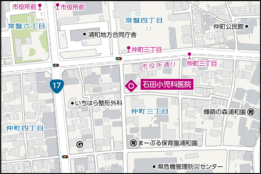 石田小児科医院の地図