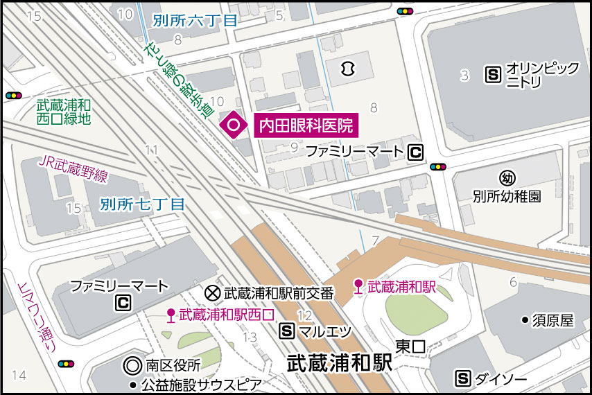 内田眼科医院の地図