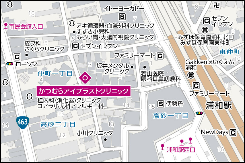 かつむらアイプラストクリニックの地図