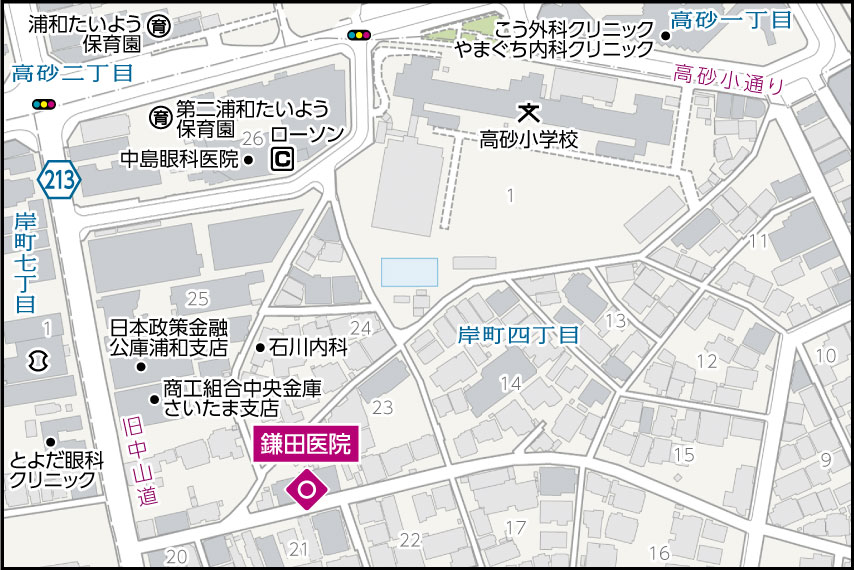 鎌田医院の地図