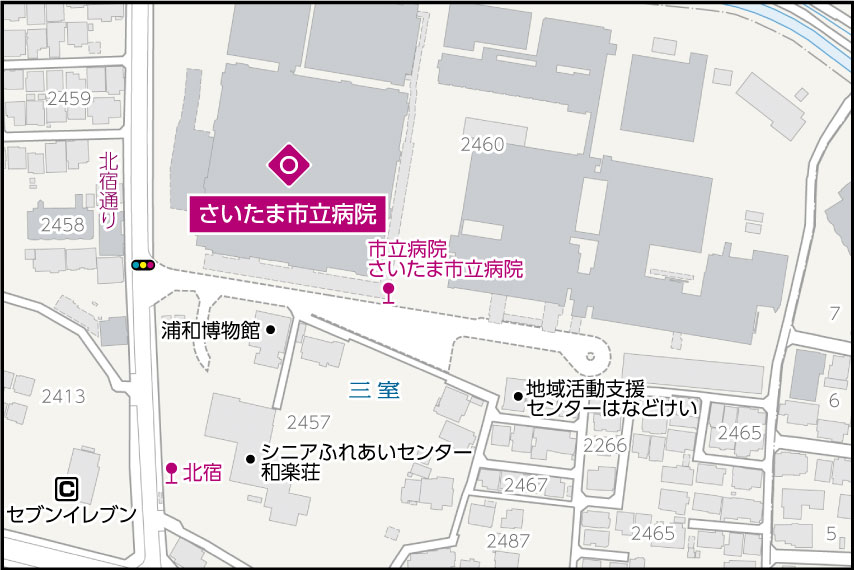 さいたま市立病院の地図