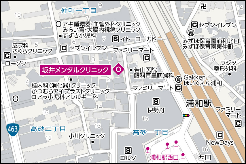 坂井メンタルクリニックの地図