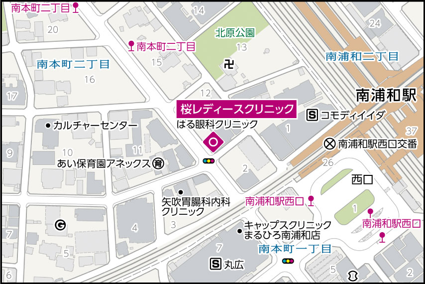 桜レディースクリニックの地図