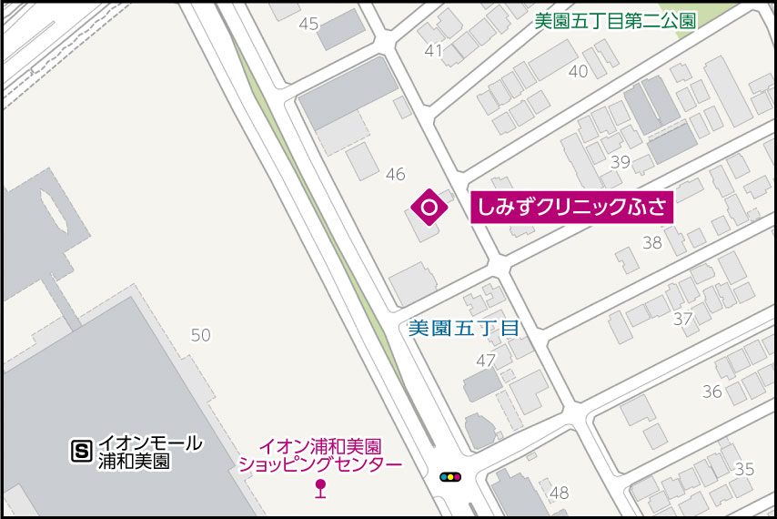 しみずクリニックふさの地図