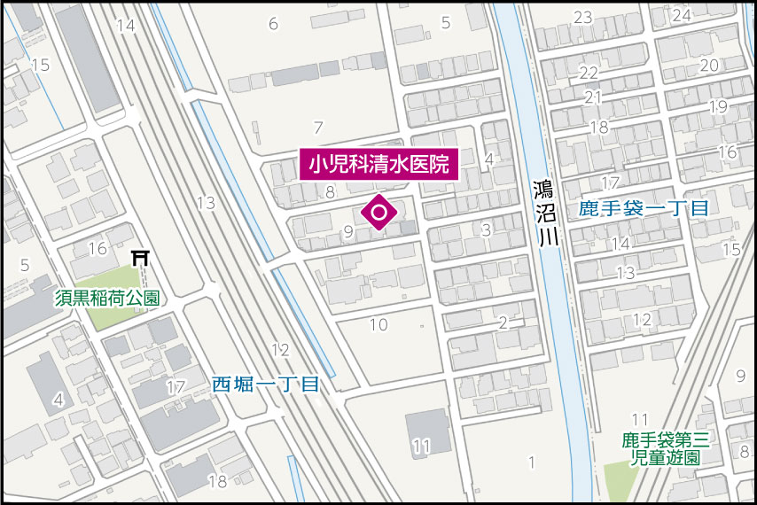 小児科清水医院の地図