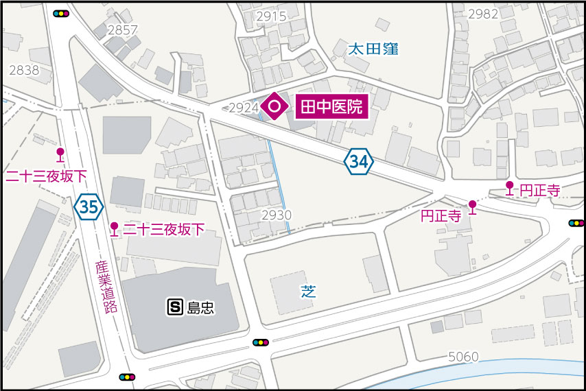 田中医院の地図