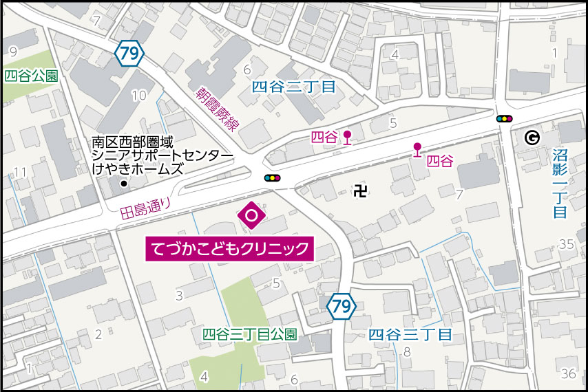 てづかこどもクリニックの地図