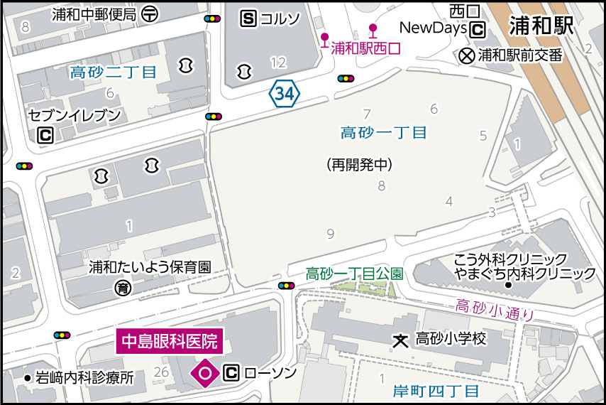 中島眼科医院の地図