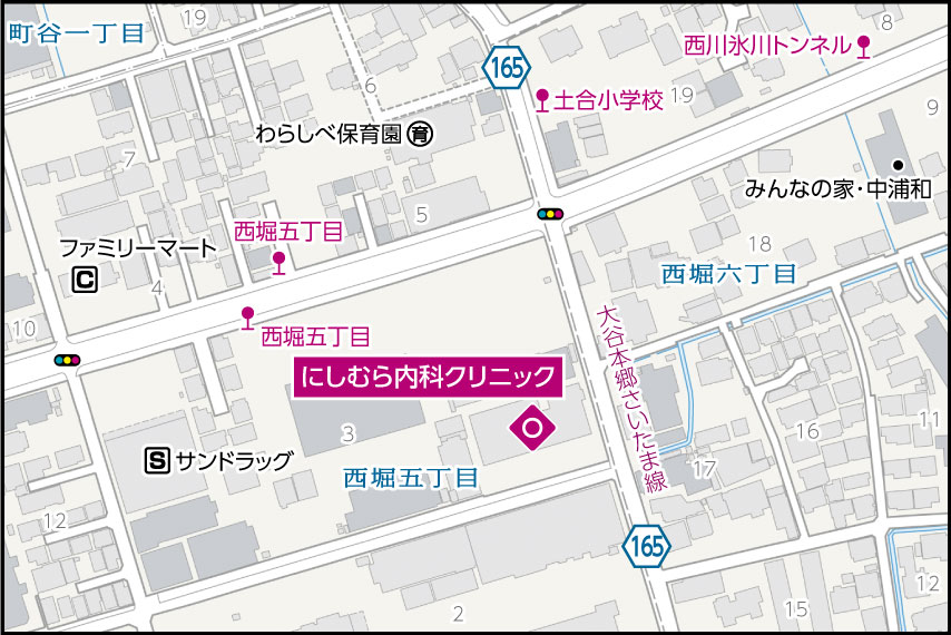 にしむら内科クリニックの地図