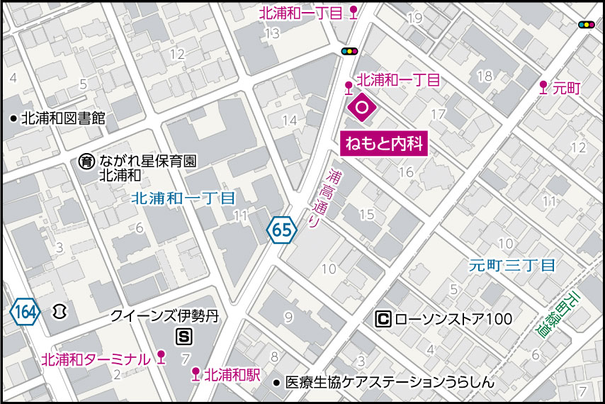 ねもと内科の地図