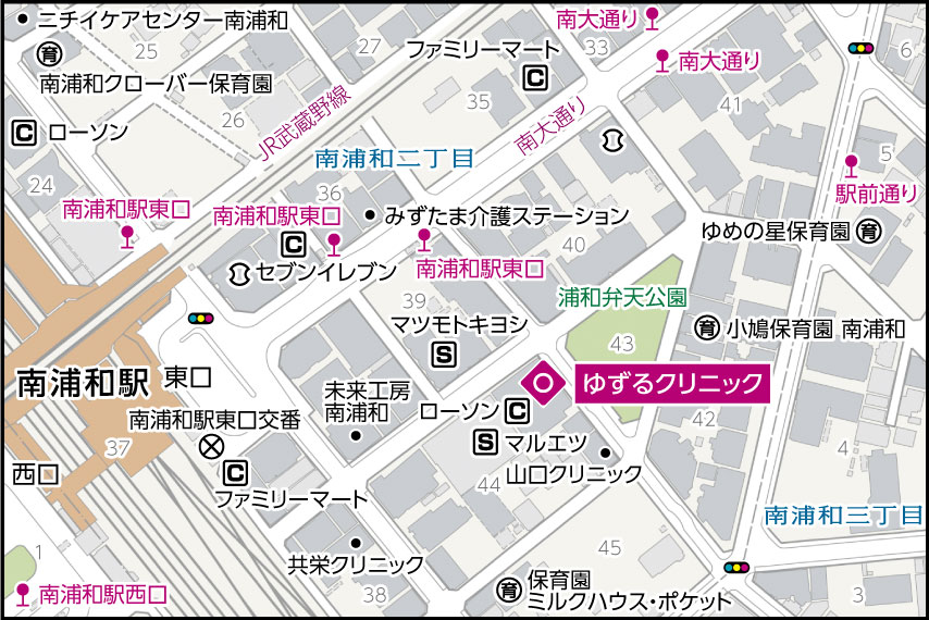 ゆずるクリニックの地図