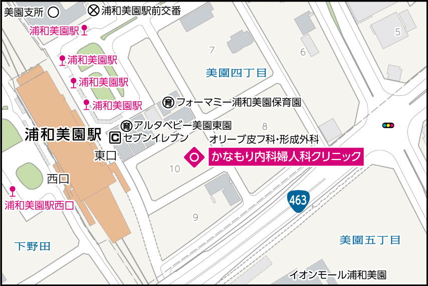 かなもり内科婦人科クリニックの地図
