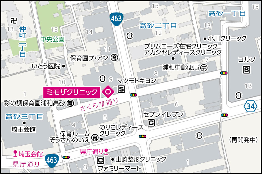 ミモザクリニックの地図