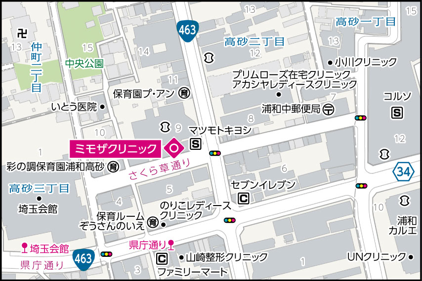 ミモザクリニックの地図