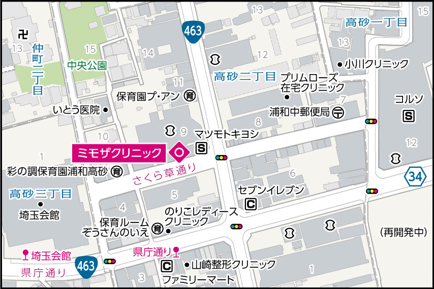 ミモザクリニックの地図
