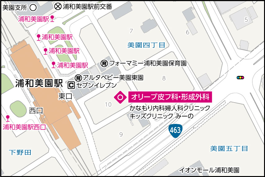 オリーブ皮フ科・形成外科の地図