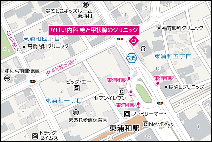 かけい内科　糖と甲状腺のクリニックの地図