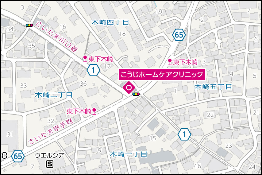 こうじホームケアクリニックの地図