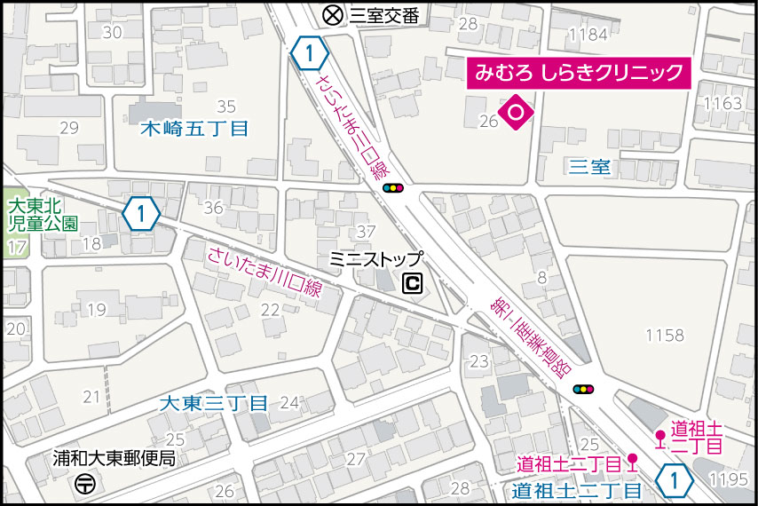 みむろ しらきクリニックの地図