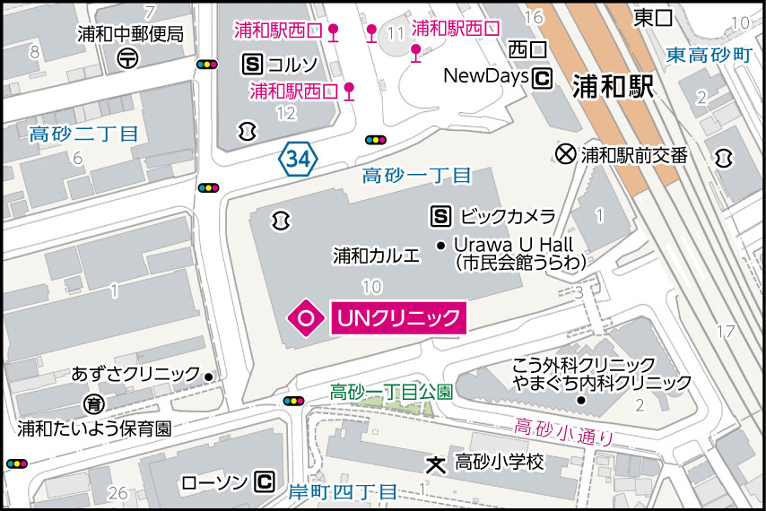 UNクリニックの地図
